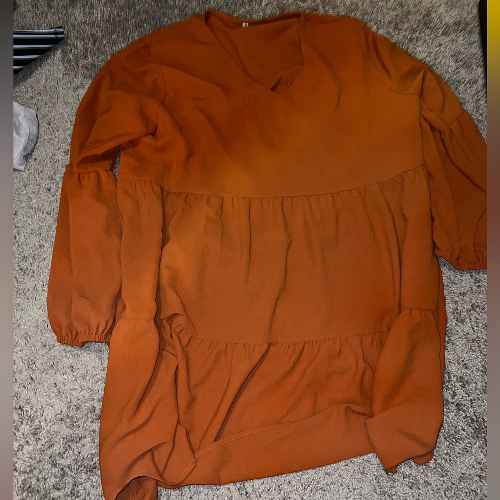Burnt orange casual dress